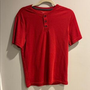 George Bright Red Short Sleeve Henley